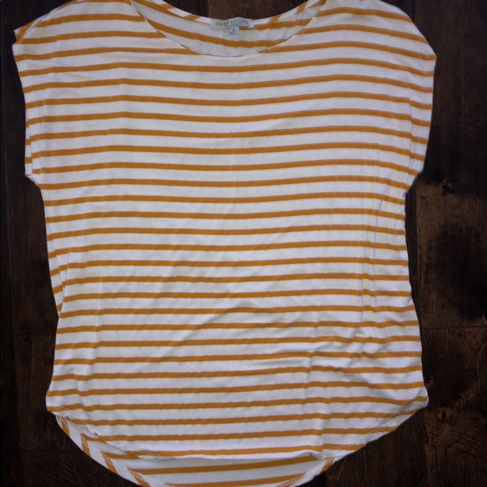 Green Envelope Striped Top